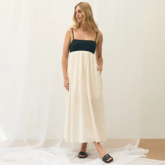 Tie-Back Babydoll Maxi Dress